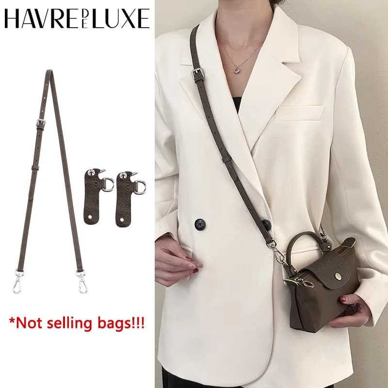 Shoulder bag shoulder strap in cowhide leather suitable for Longchamp Terra mini Replacement without drilling accessories