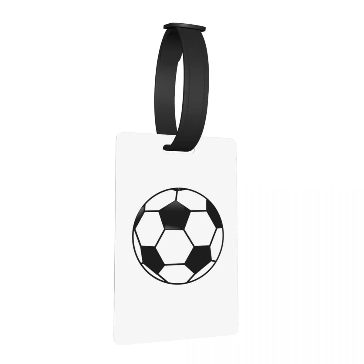 Etichette per Bagagli a Forma di Pallone da Calcio, Accessori per Valigie, Targhette per Bagagli da Viaggio con Spazio per Nome e Indirizzo