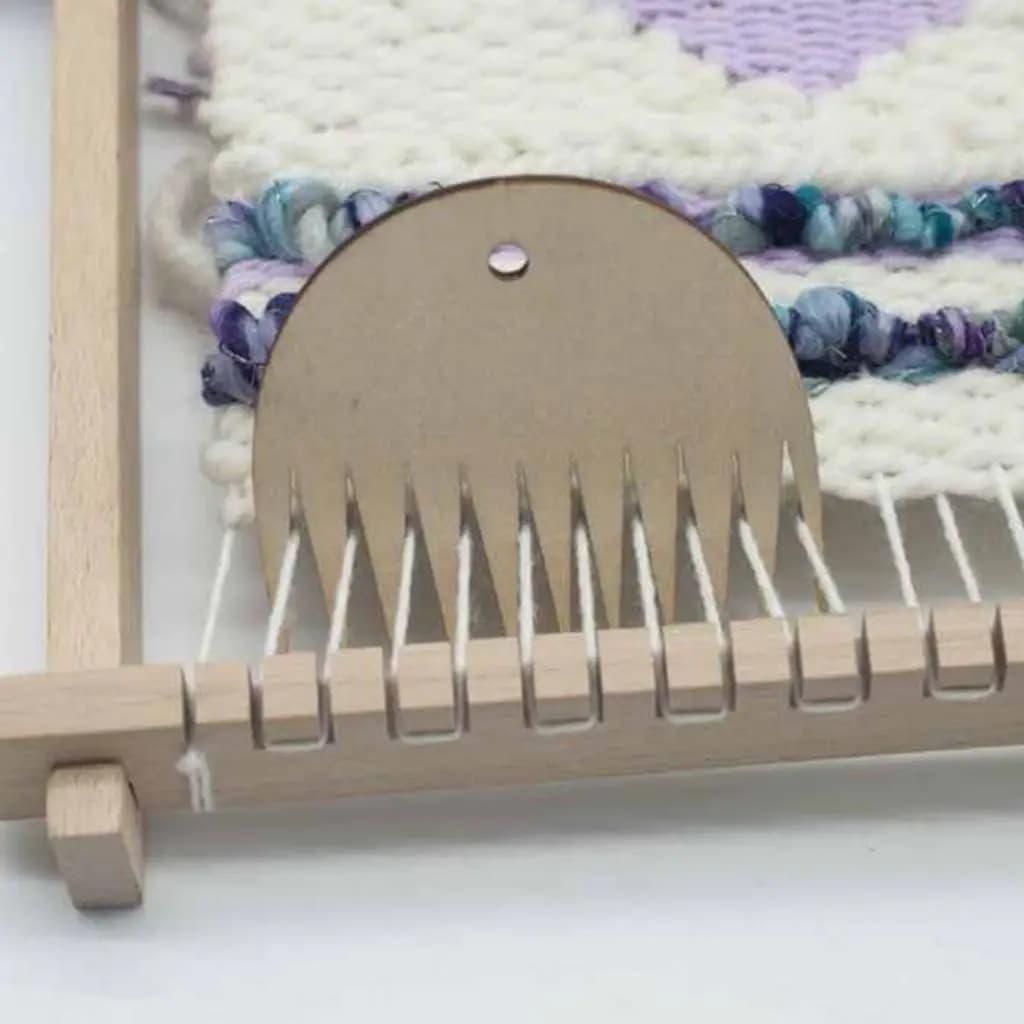 Wooden Weave Comb for Weaving Loom 11 Teeth Beech Smooth Durable Accessory Tool for Lap Loom Weaving Tasks