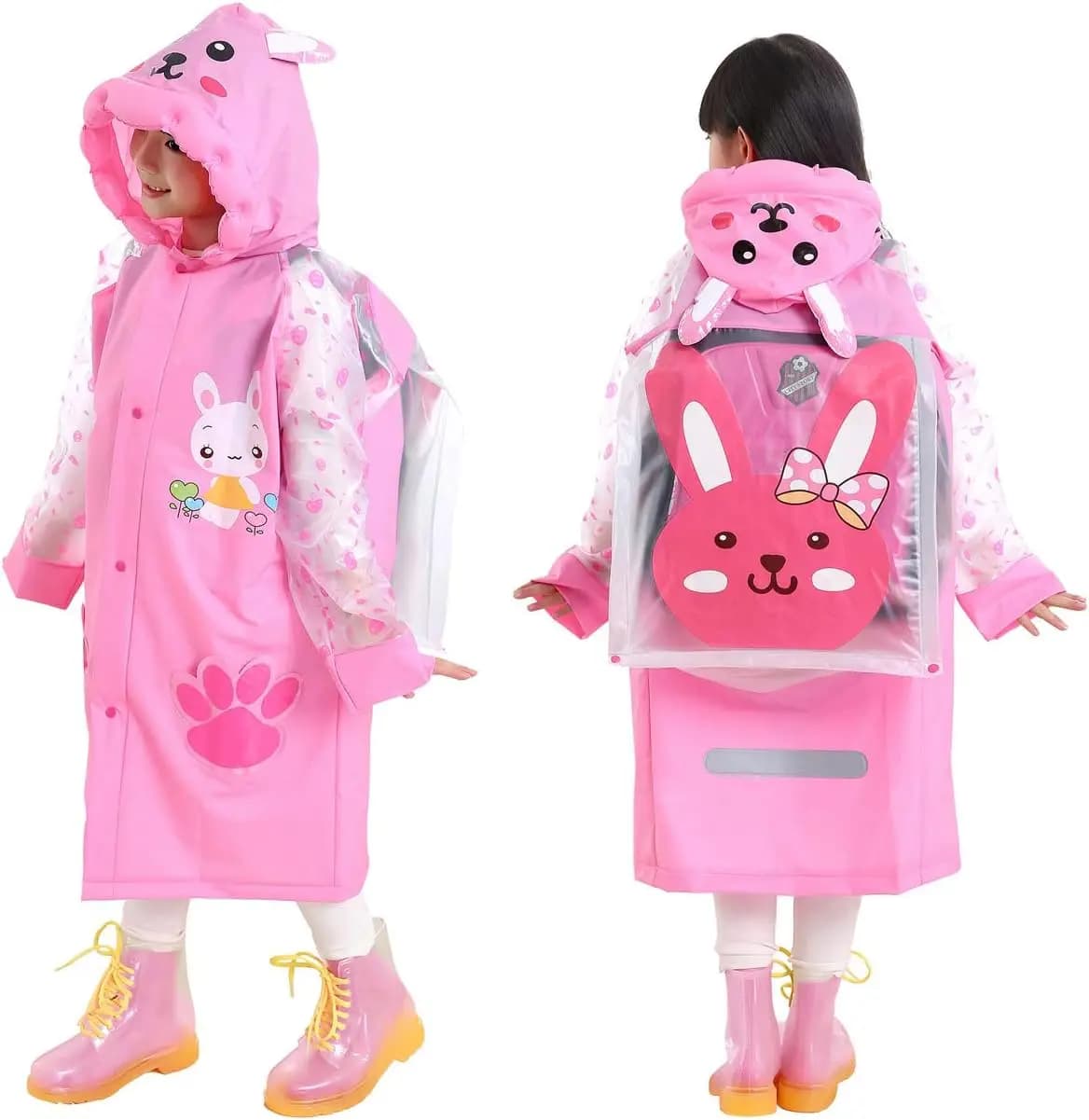 Poncho Impermeabile Riutilizzabile per la Scuola, Attrezzatura Compatta con Posizione per Zaino