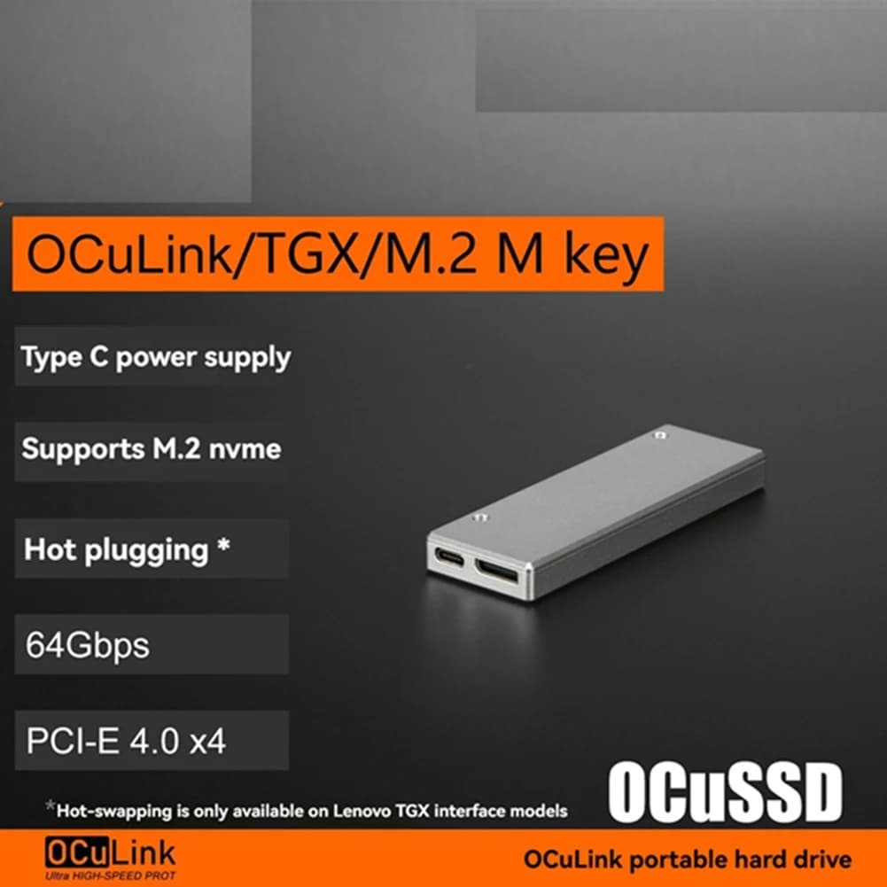 A59E OCuSSD PCI-E 4.0 X4 64Gbps Oculink SSD Enclosure Adapter PCIe 4.0 X4 to NVME M.2 M Key SSD External Enclosure SSD Case