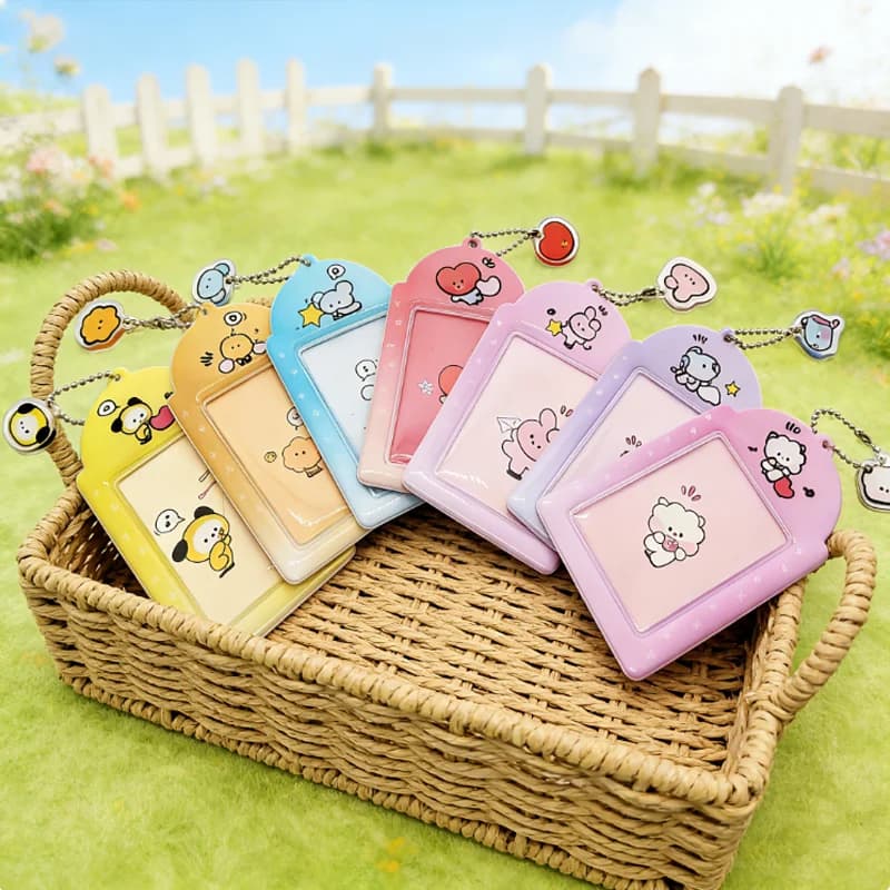 LINE FRIENDS BT21 Card Holder Animation Merchandise Card Set Secondary Cartoon Gift Mini Card Protector Decor