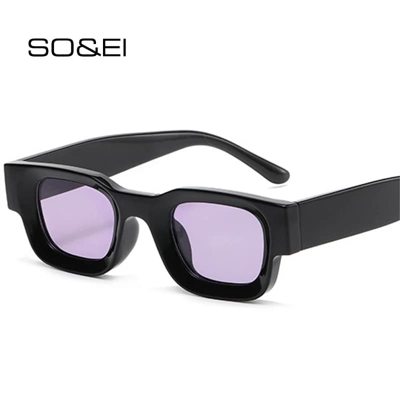 SO & EI Ins popular fashion square sunglasses polarized women retro transparent Ocean Lens Eyewear men Punk sunglasses shades UV400