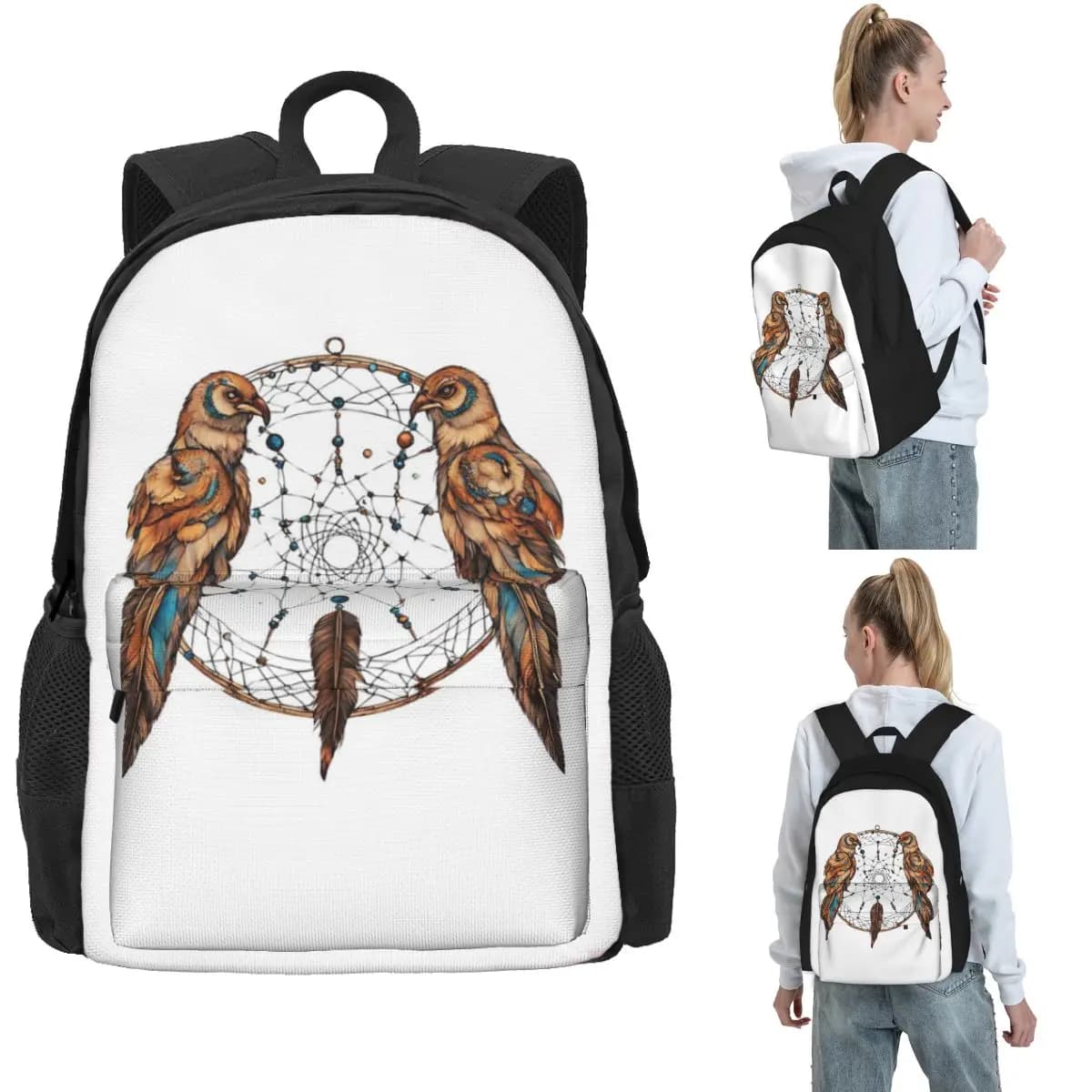 Gemini Dreamcatcher Backpack Hot Sale Daypack Large Capacity Kids BookBag School Bag Shoulder Bags for Men Women
