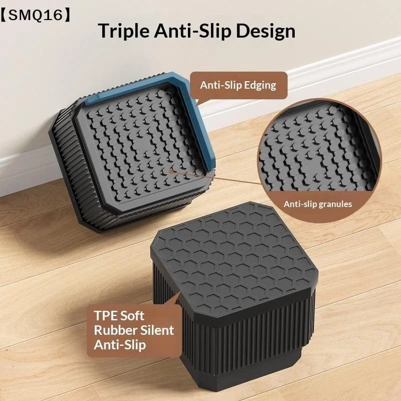 Adjustable-Height Square Furniture Risers: High Load-Bearing Triple Anti-Slip Ideal For Sofa Table And Chair Leg Protection【SMQ】