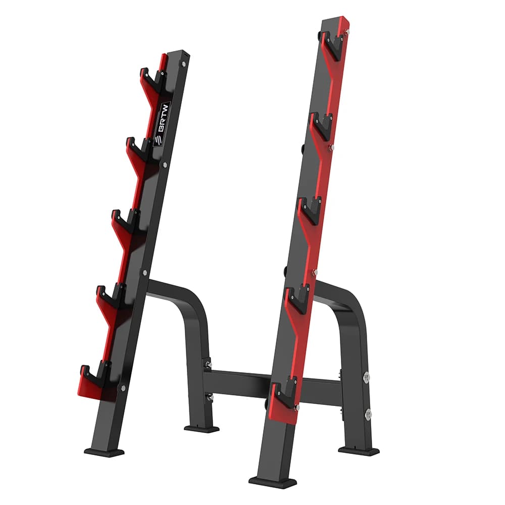 Fitness organizer equipment with weight plate support for gym barbell storage rack