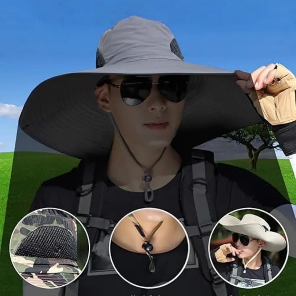 Wide Tent Summer Hat Suitable for Women Men UV-resistant waterproof sun protection hat for outdoor fishing beach climbing cap