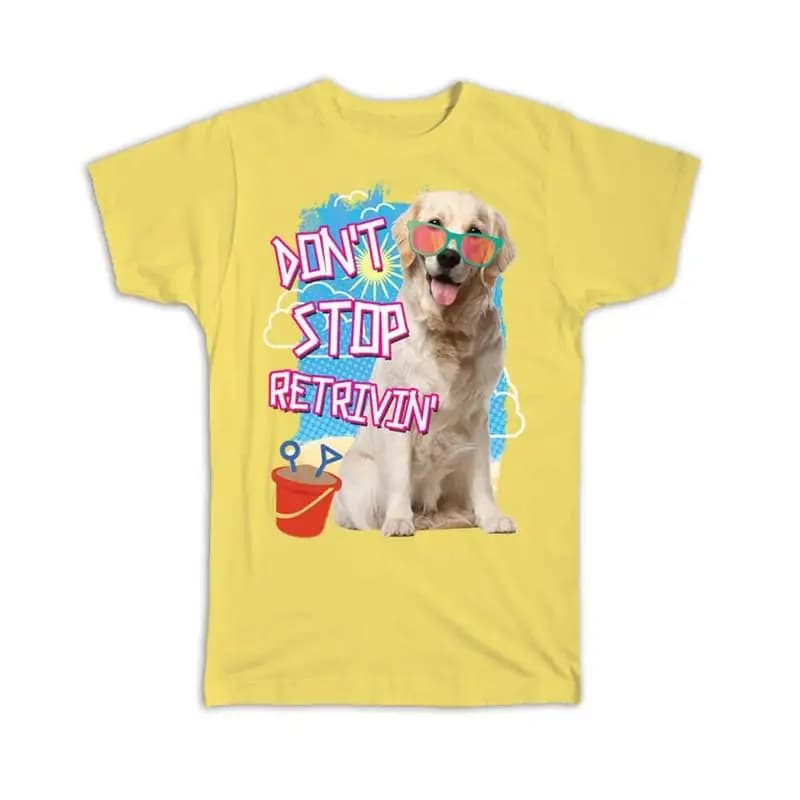 Labrador Summer Cute Dog Pet Animal Beach Occhiali da sole Divertente maglietta a pois