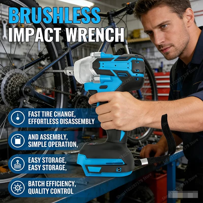 Avvitatore a Impulsi Elettrico Senza Fili 20V Brushless, Utensile Manuale Standard UE, Potente Senza Batteria, Portatile per Officina Automobilistica