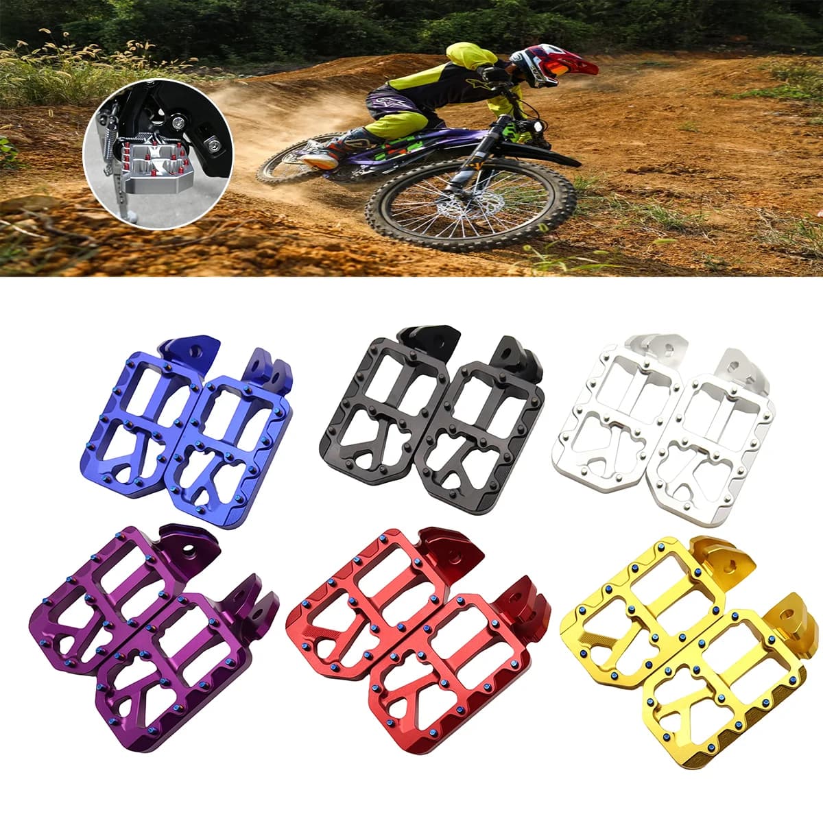CNC aluminum pedals for motorcycle Sur Ron Light Bee X and Light Bee S (electrical bike)