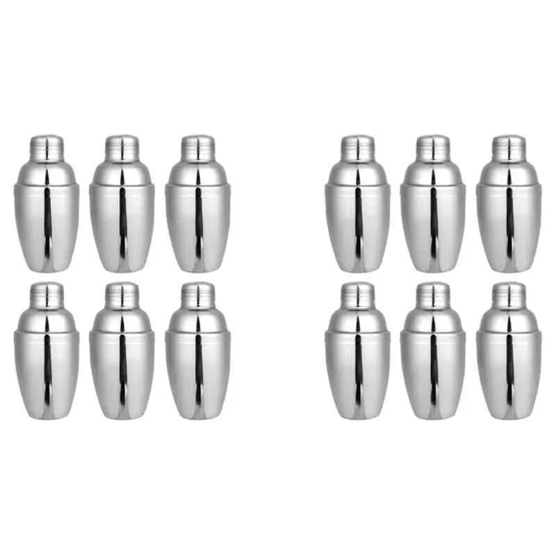 VEHO-12PCS Mini Shaker per Cocktail, Shaker per Bevande, Mini Shaker Martini in Acciaio Inox, Shaker per Cocktail con Filtro, 250Ml
