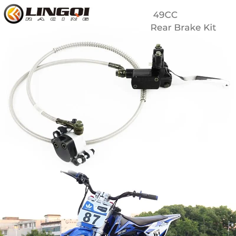 LINGQI RACING 49cc Mini Moto Parts leva del freno a mano posteriore pompa idraulica dei freni a disco per Minimoto Dirt Pit Bike Scooter Parts