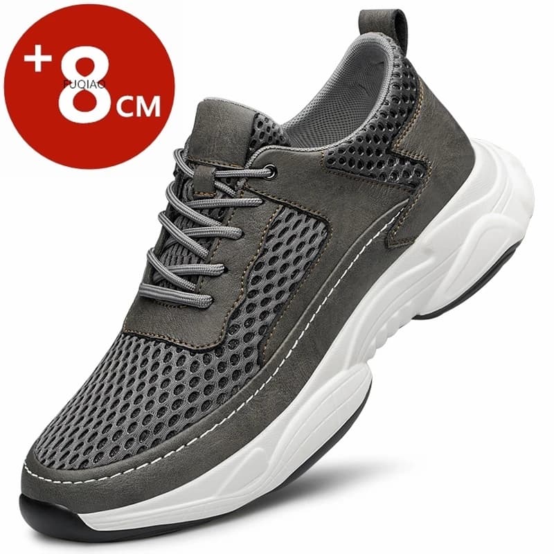 Men's Breathable Gymnastics Shoes With Invisible Rise, Fashionable Sports Shoes for Leisure, Size 37-44