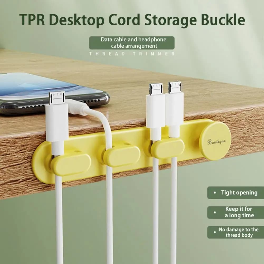 Organizzatore di Cavi in Silicone, Avvolgicavo da Scrivania, Clip per Gestione Ordinata dei Cavi, Supporto per Cavi di Mouse e Cuffie
