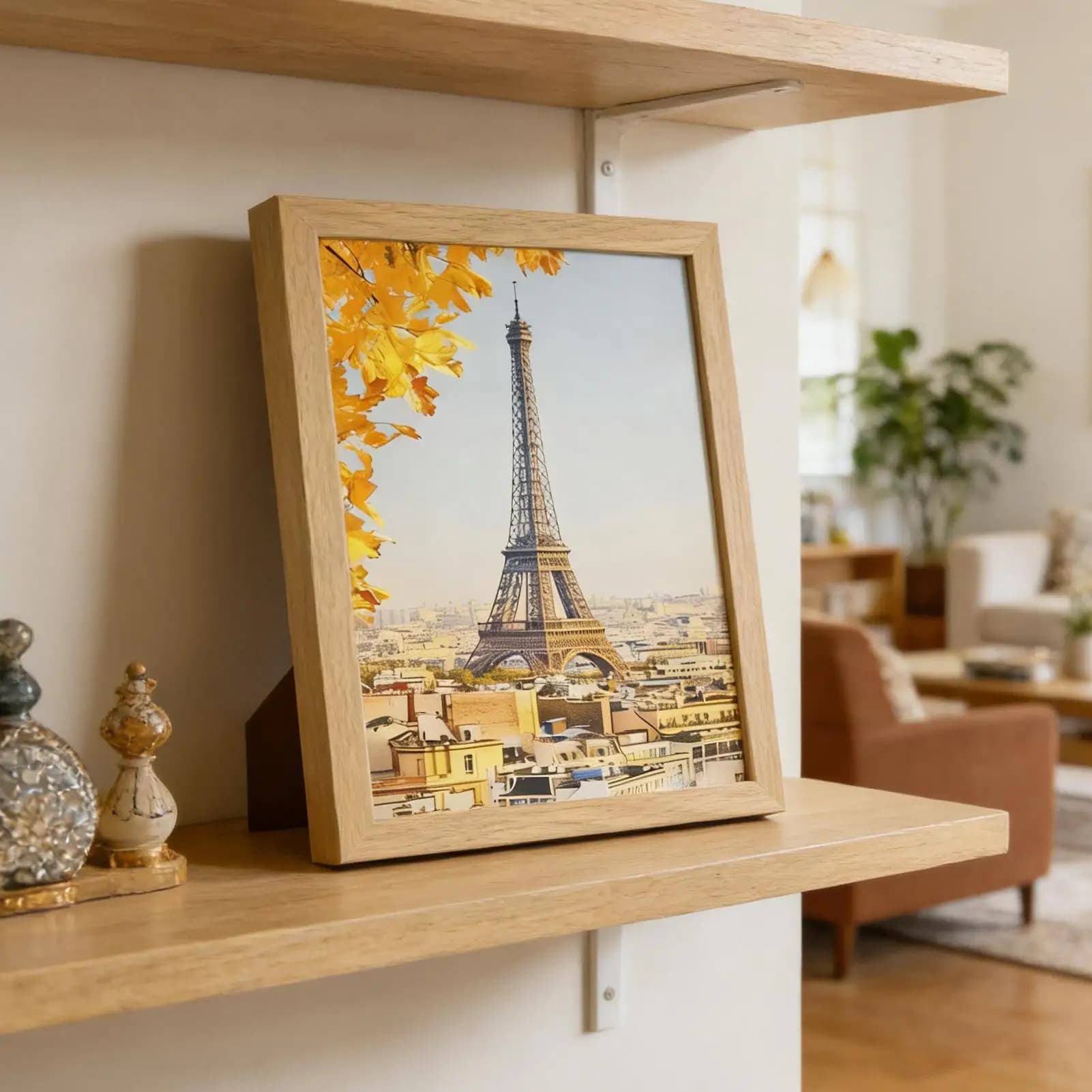 Safe in Wood Wall with Photo Frame, Design Discreet to Hide Money, Cash, Jewelry, Domestic Security and Family