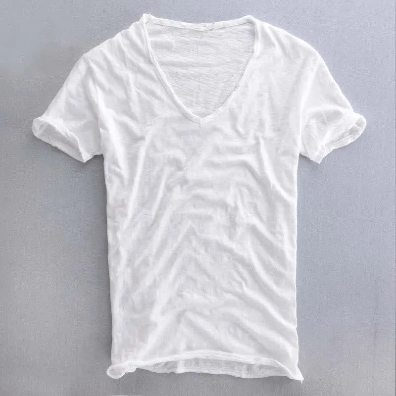 T-shirt in cotone da uomo Solido manica corta T-shirt traspirante Uomo Moda Top Estate Manica corta Tees Uomo Abbigliamento TS-193
