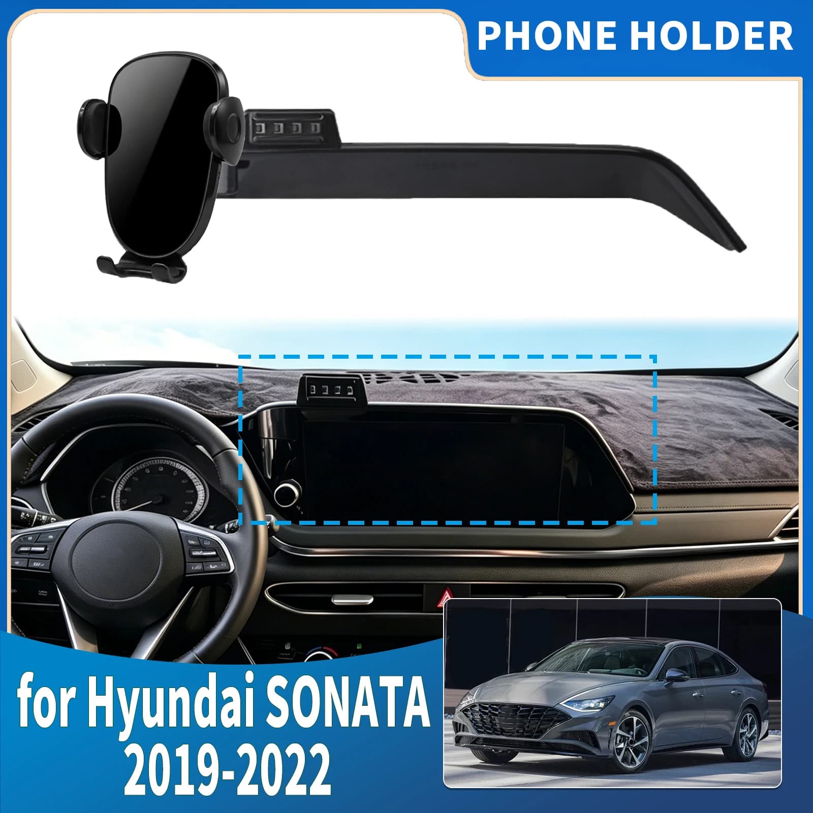 for Hyundai SONATA 2019 2020 2021 2022 Integrated Screen Mount Phone Holder Mount Car accessoires