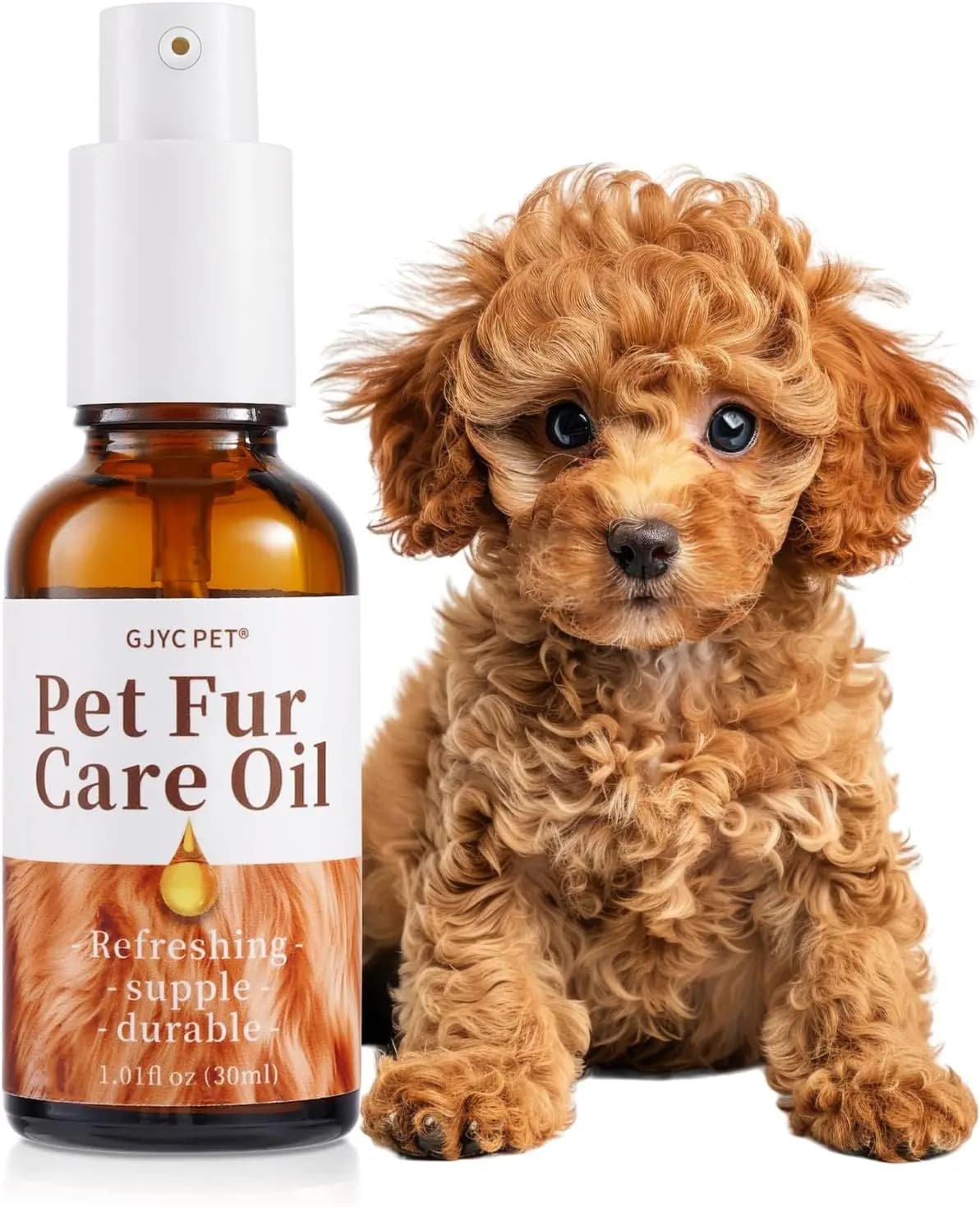 Detangling Fur Oil for Dogs & Cats - Reduces Shedding, Adds Shine with Collagen & Natural Oils - Leave-in Conditioner, 1.01 fl oz