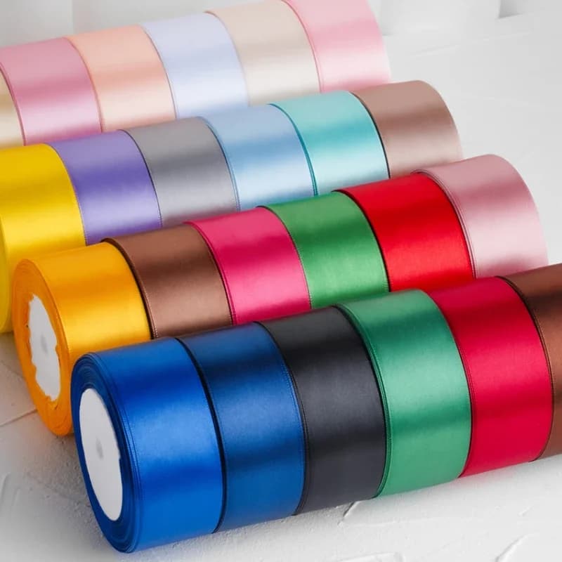 25yards/Roll 40mm Satin Ribbons Crafts Bow DIY Gift Wrap Wine Red Orange Yellow Green Blue Purple Black Gray Gold White Ribbons