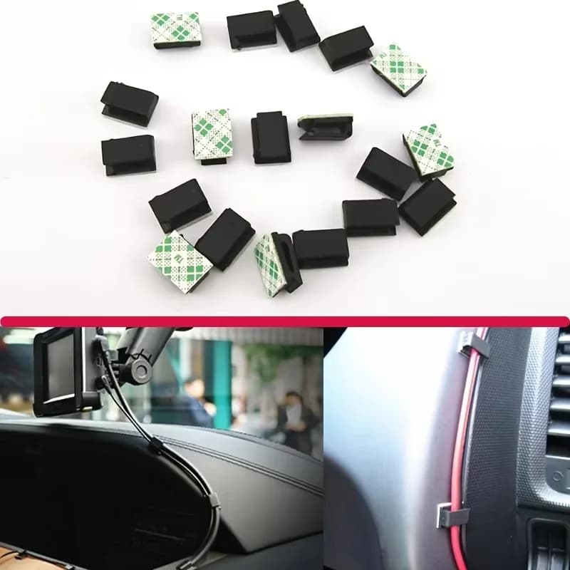 20 Pezzi Clip Adesivi Organizzatori per Cavi Auto, Avvolgicavo, Supporto per Cavi, Gestione Cavi, Fissatore per Fili da Scrivania