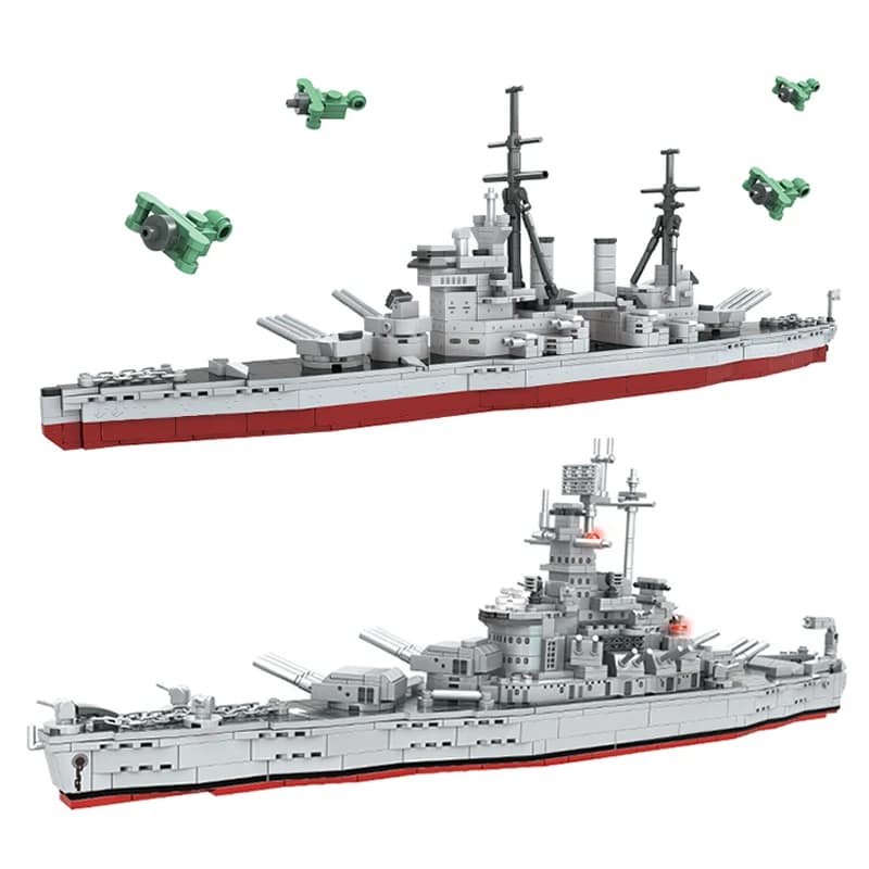 Serie militare King Level Classic Warship Building Blocks South Kadota Corazzata mattoni WW2 Soldato Giocattoli per bambini regalo