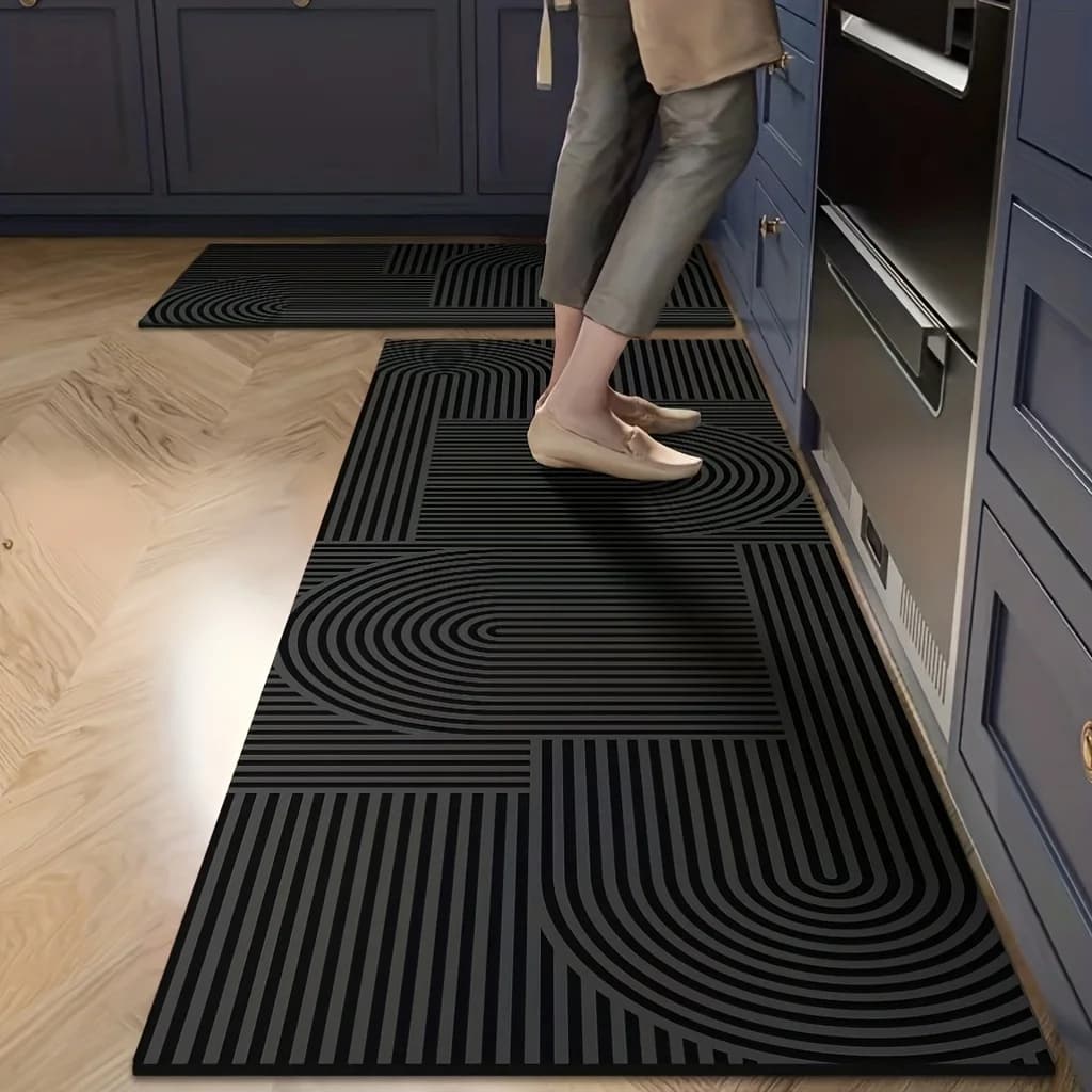 Kitchen Carpet VIKAMA Modern Geometric Minimalist Anti-slip Resistant to Usura, Long Passage for Living and Input