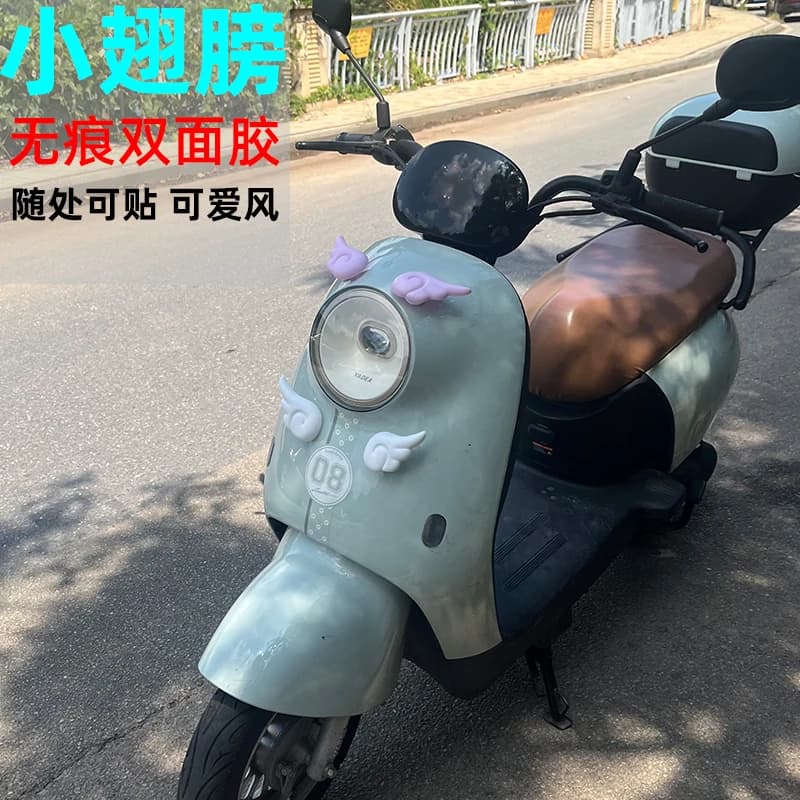 Angels Decorative wall decals for electric bikes 3D decorative pieces nice stickers for small wings for helmet