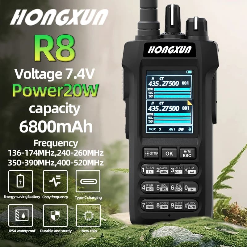 Walkie-talkie rugd ultrasottile portatile dual band 15 km che funziona con garanzia di riduzione del rumore HX-R8