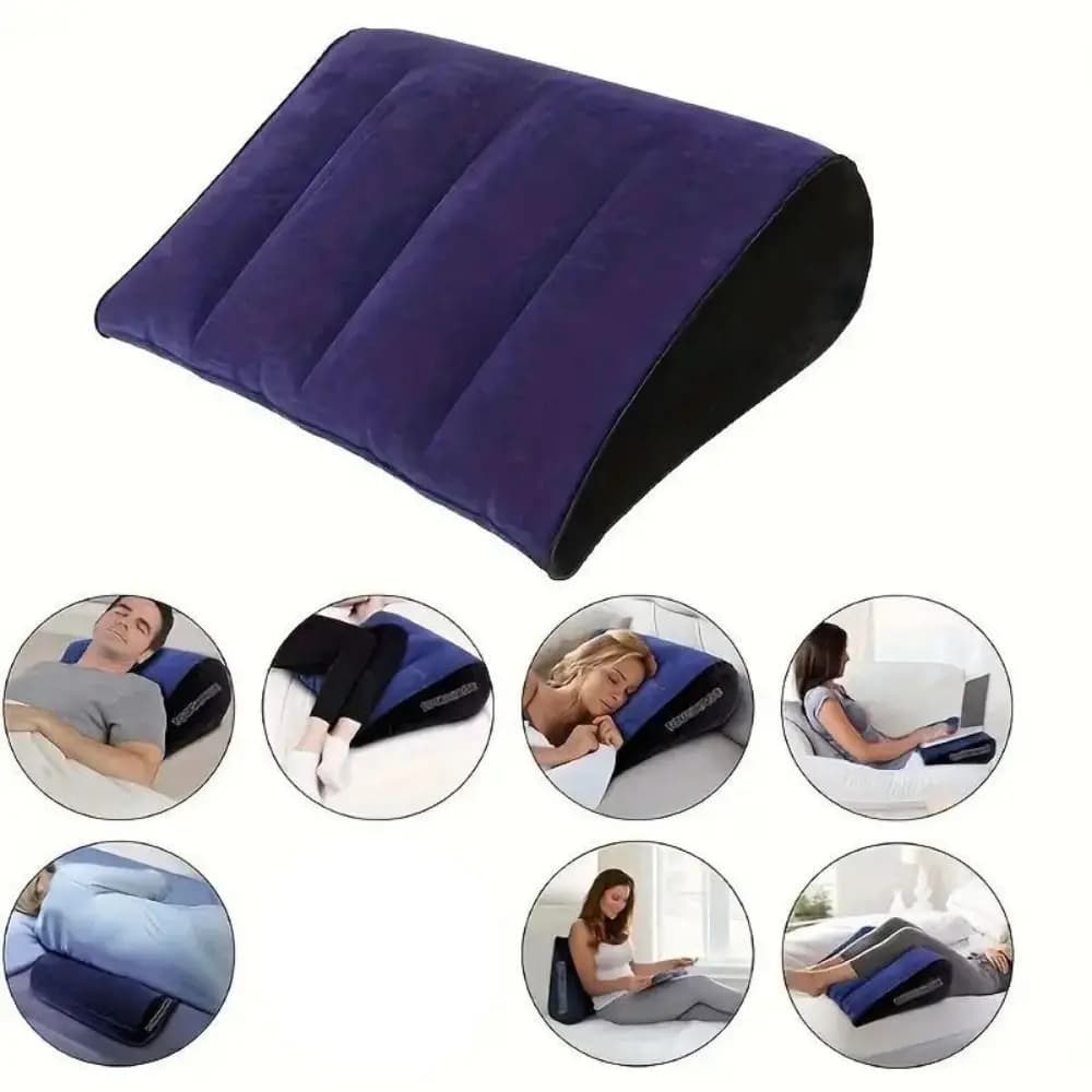 Regali per coppie Cuscino in silicone floccato in PVC Blu + Nero Cuscino magico gonfiabile Triangolo Cilindro Cuneo Morbido Triangolo Pad Casa