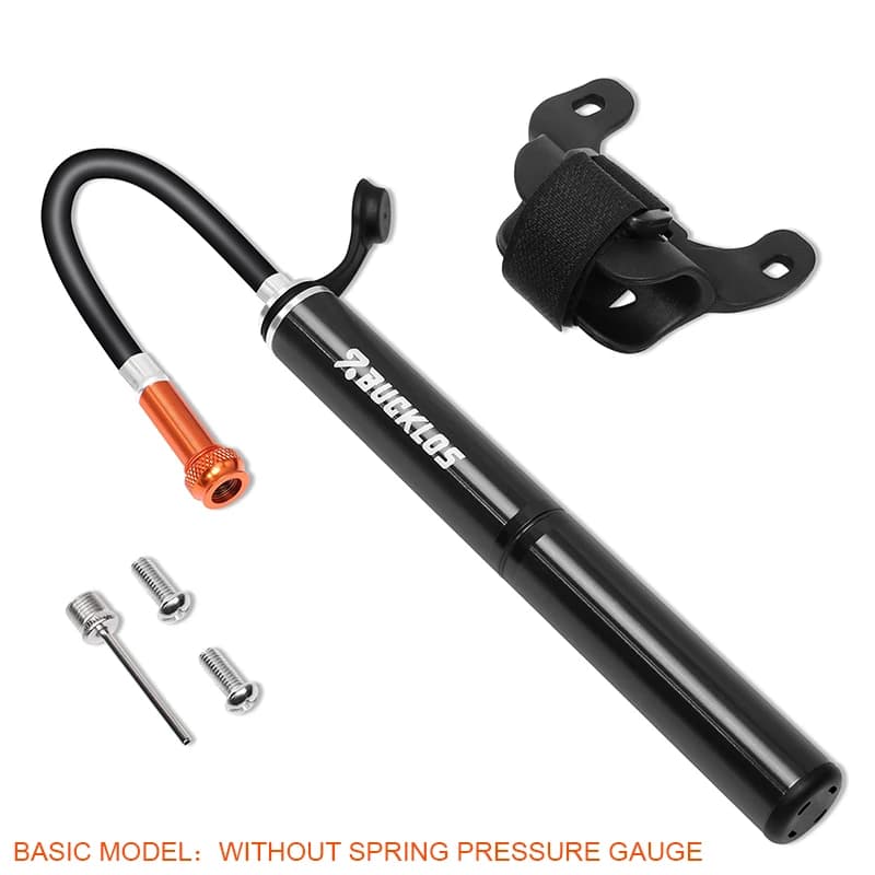 BUCKLOS Portable High Pressure Bicycle Mini Pump with Frame Mount and Ball Needle for MTB Road Bike Tire Inflation Cycling Gear