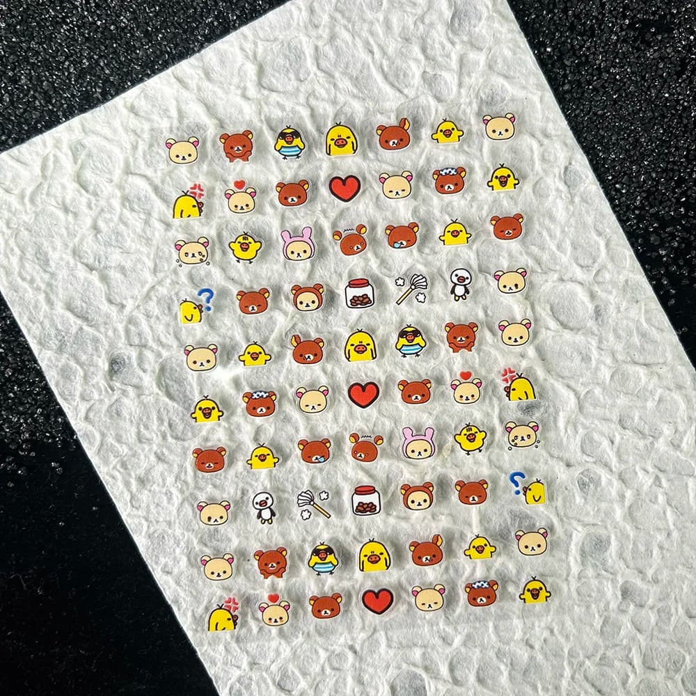 Adesivi Stile Pixel Art Y2K Kawaii Rilakkuma per Nail Art, Decorazioni Carine Fai-da-Te per Bottiglie d'Acqua, Scatole, Scrapbook, Cover per Telefoni, Adesivi Impermeabili