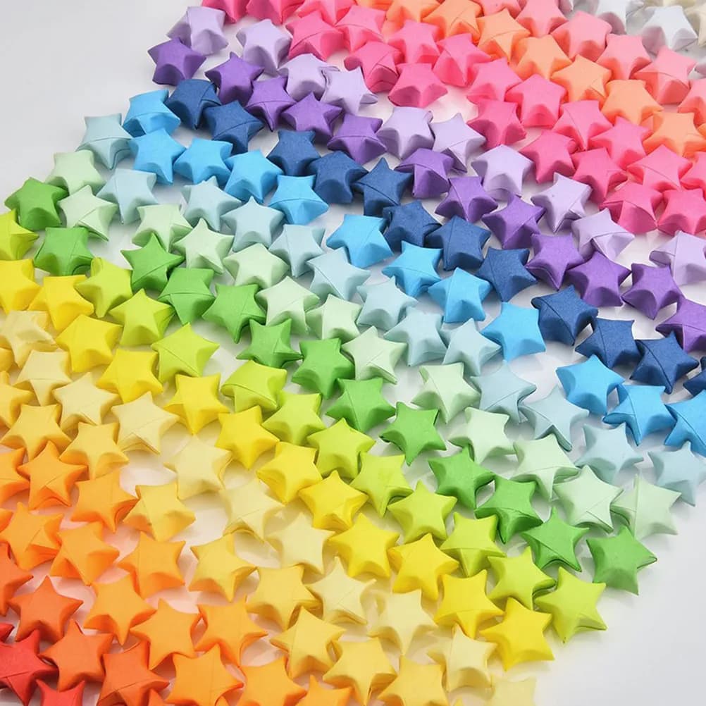 4050Pcs Lucky Star Origami Paper Strips Solid Color 27 Colors DIY Craft Finger Exercise Relaxation Handmade Art