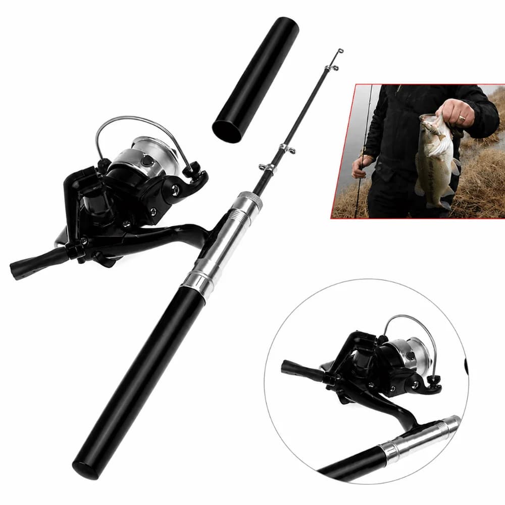 Portable 39 Inch Spinning Reel Combo Telescopic Compact Pocket Fishing Pole Pen Fishing Rod Reservoir Fishing