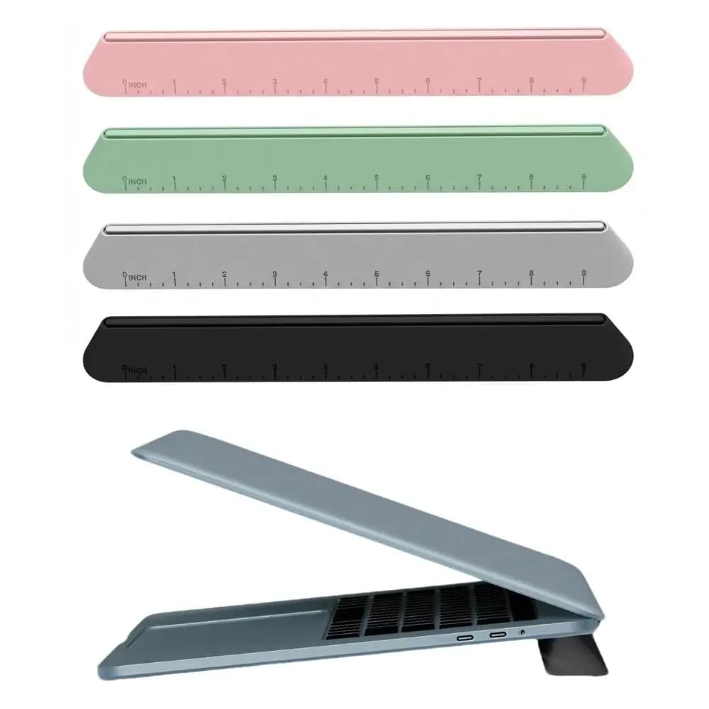 Supporto per Laptop 3 in 1 in Silicone, Ergonomico, Monocolore, con Base Ovale, Rialzo Regolabile per Tastiera, per Scrivere/Leggere
