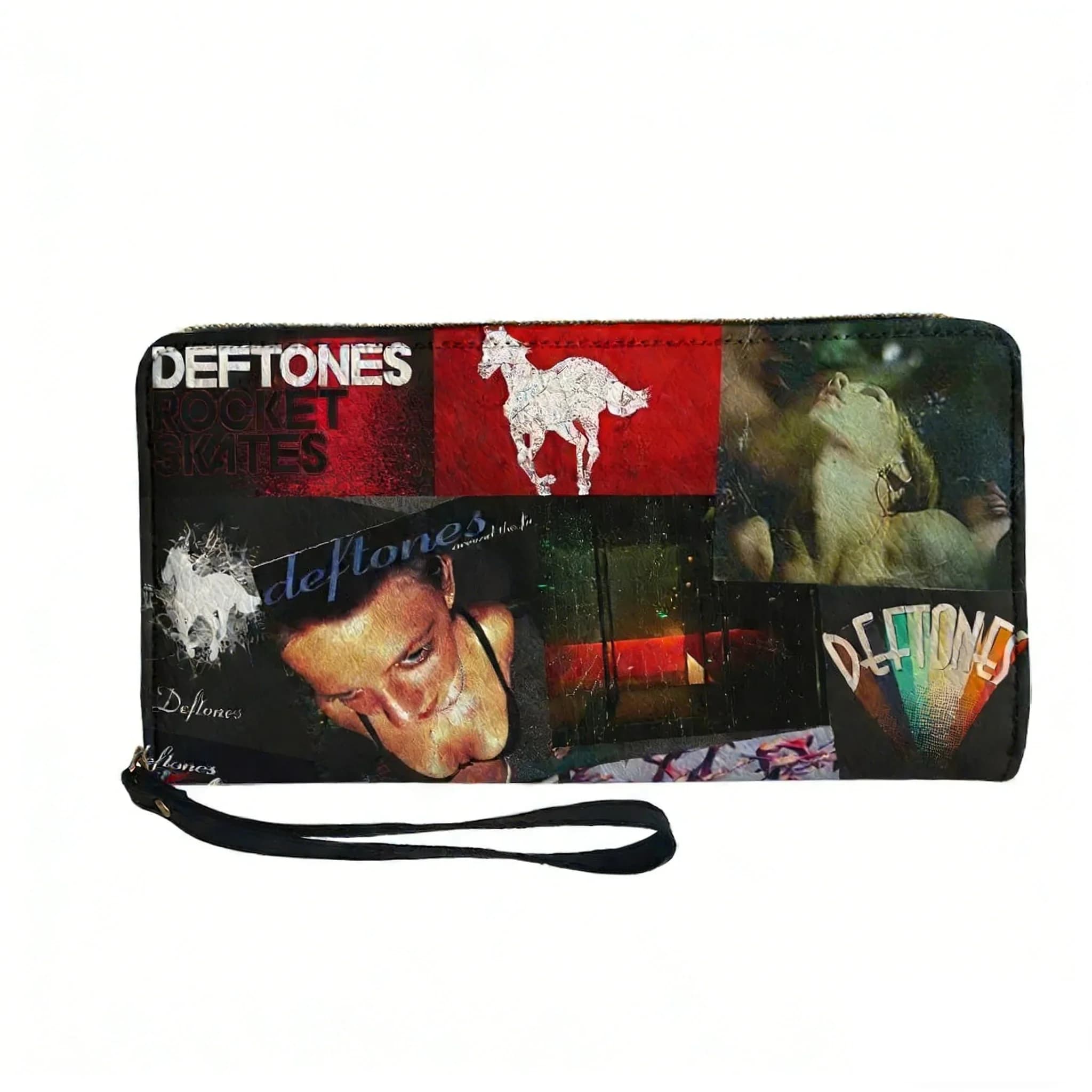Custom Deftones Metal Rock Band Wallet, Women's Wallet, For Teenagers, Hinge, Long Wallets, With Double Print, Portable Wallet, Gift Bag