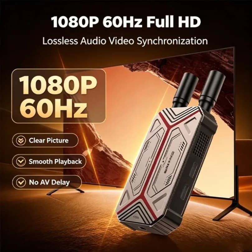 1080P 1KM Wireless Transmission Video Transmitter HDMI-Compatible and Receiver Extender Display Adapter Cable Screen Mirror