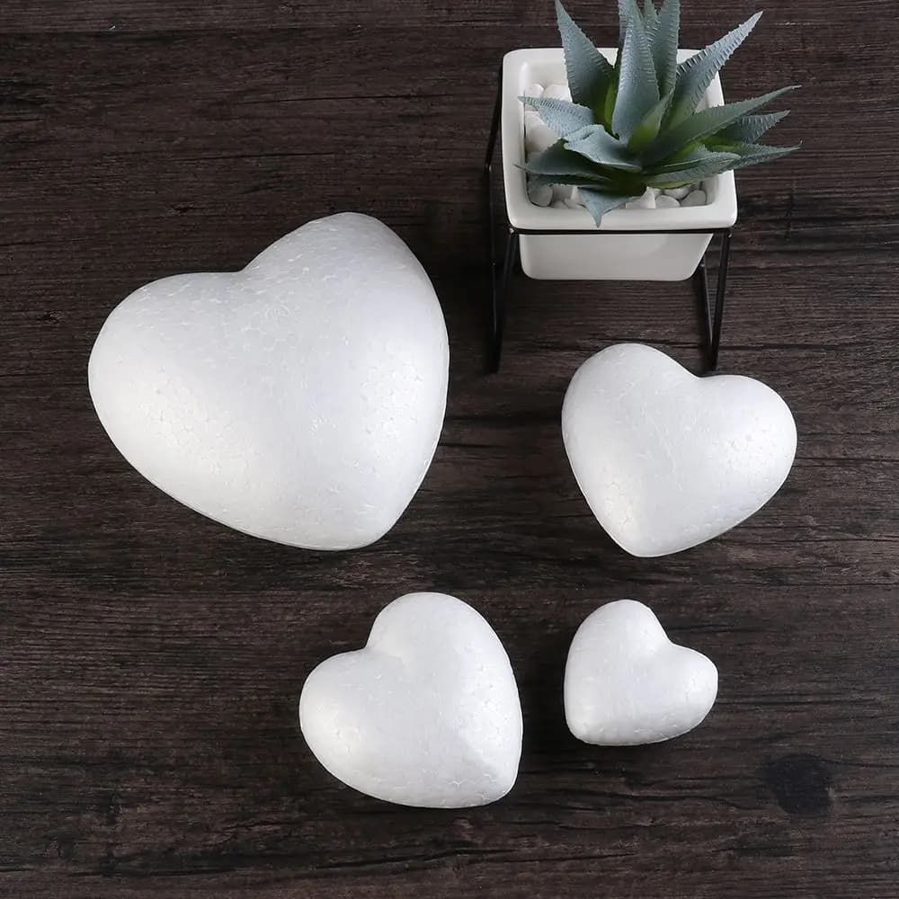 6/8.5/10/15cm New Heart Foam mold White Craft Balls Styrofoam modeling polistirene Wedding Decor fai da te Ball Toy Party Decoration