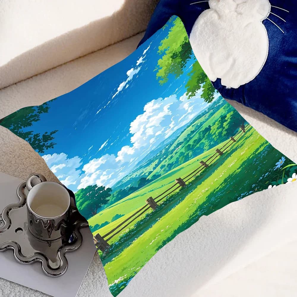 Plainses Pillow Case Pillow Cover Case Square Room Sofa with For Home Use Plush Cute Cushion Cover