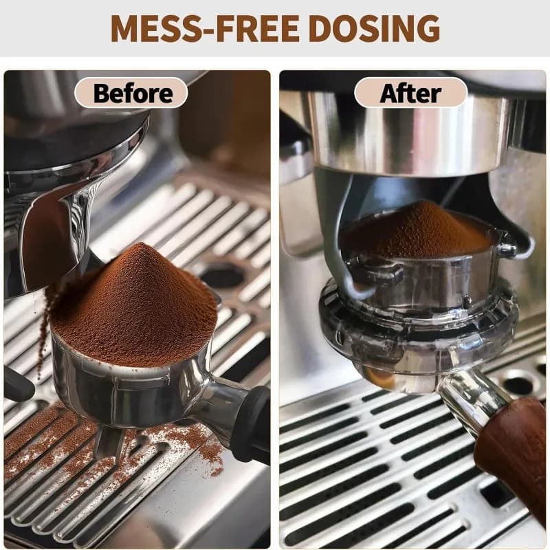 Imbuto dosatore ABZA-Espresso da 54 mm per macchine Breville Barista e Bambino, strumento portafiltro incluso