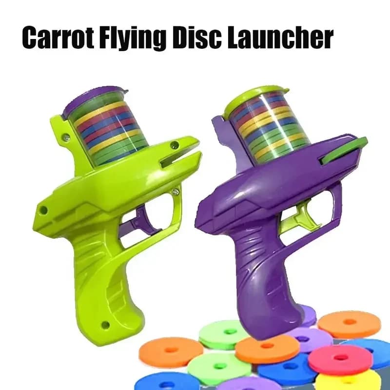 EVA Flying Disc Gun for Double Player, Parent-Child Interactive Shooting Toy with Soft Bullets for Kids Safety Game for Indoor and Outdoor