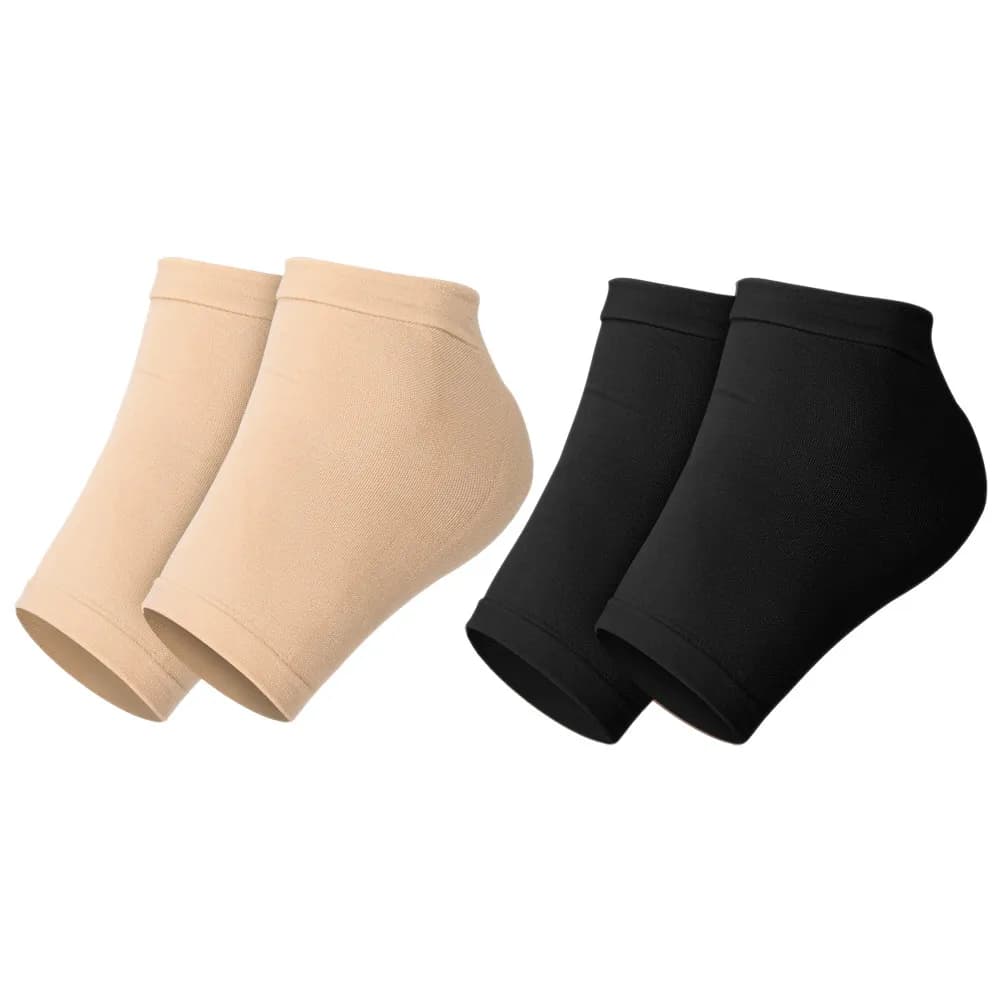 2Pairs Moisturizing Gel Heel Socks for Dry Cracked Feet Crack Prevention Elastic Ankle Support Socks Foot Care for Women