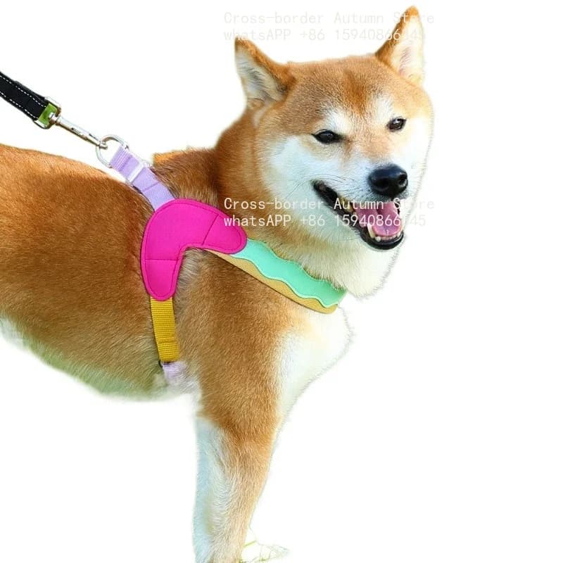 New Adjustable Vest Type Dog Walking Harness Leash Chain Breathable Chest Strap For Shiba Inu Bichon Small Medium Pet Dogs