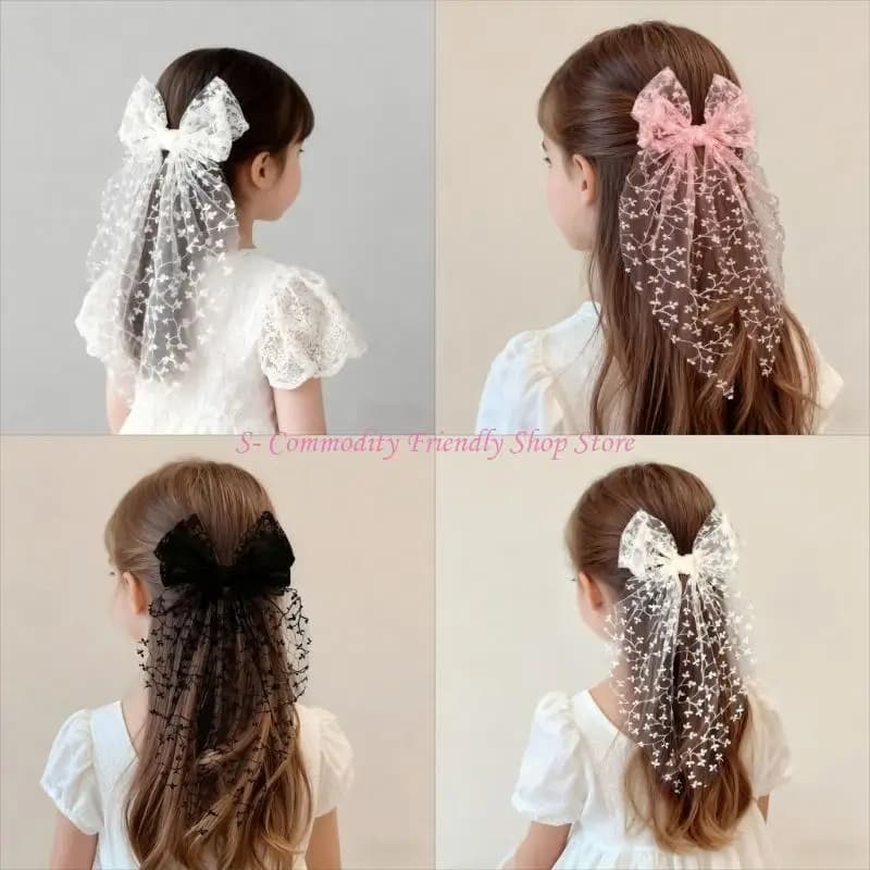 85AE Adjustable Infant Hair Clip Lace Ribbon Decoration Comfortable Secure Hold Upgrades Gift For Girls 0 to 24 Months