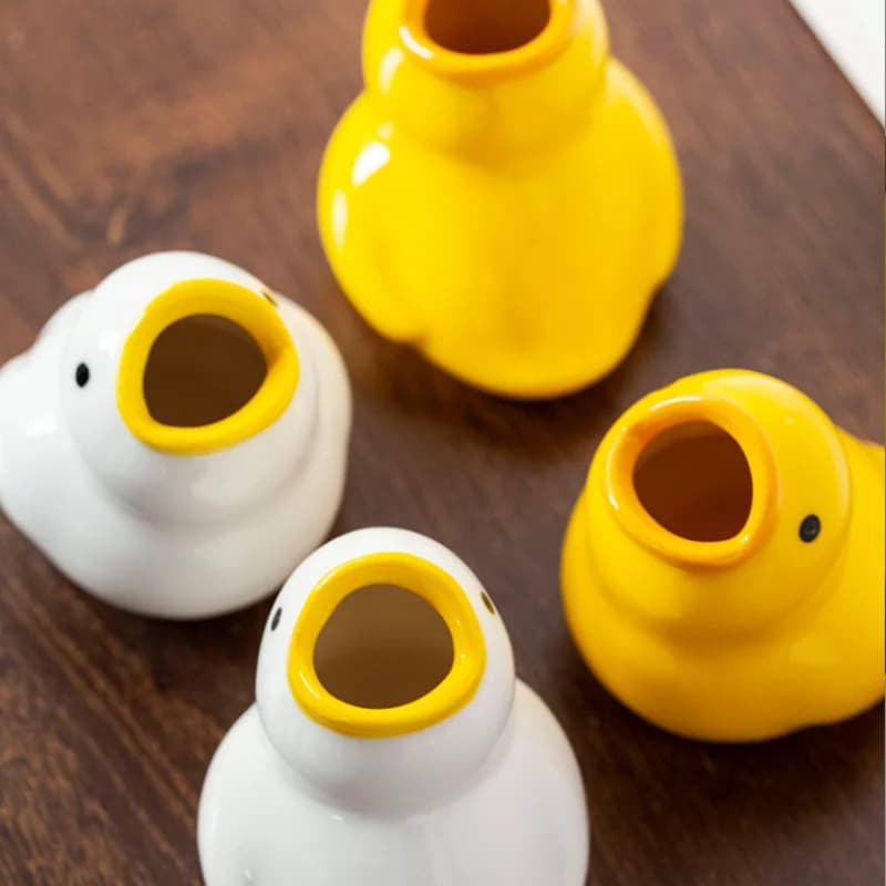 Portasapone in Ceramica a Forma di Anatra Cartone Animato, Scatola Creativa per Sapone con Drenaggio per Bagno, Porta Spazzolino Multifunzionale, Contenitore per Bagno Domestico