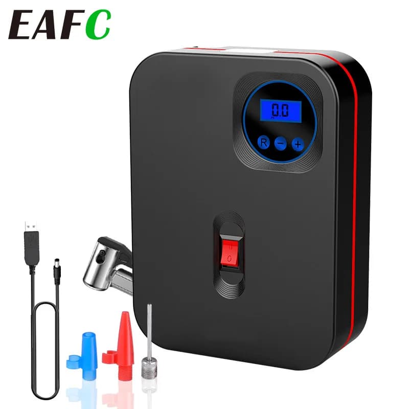 EAFC 120W pompa di aria per Auto compressore d'aria Wireless/cablato pneumatico digitale 150PSI gonfiatore automatico portatile gonfiatore per pneumatici per moto per Auto