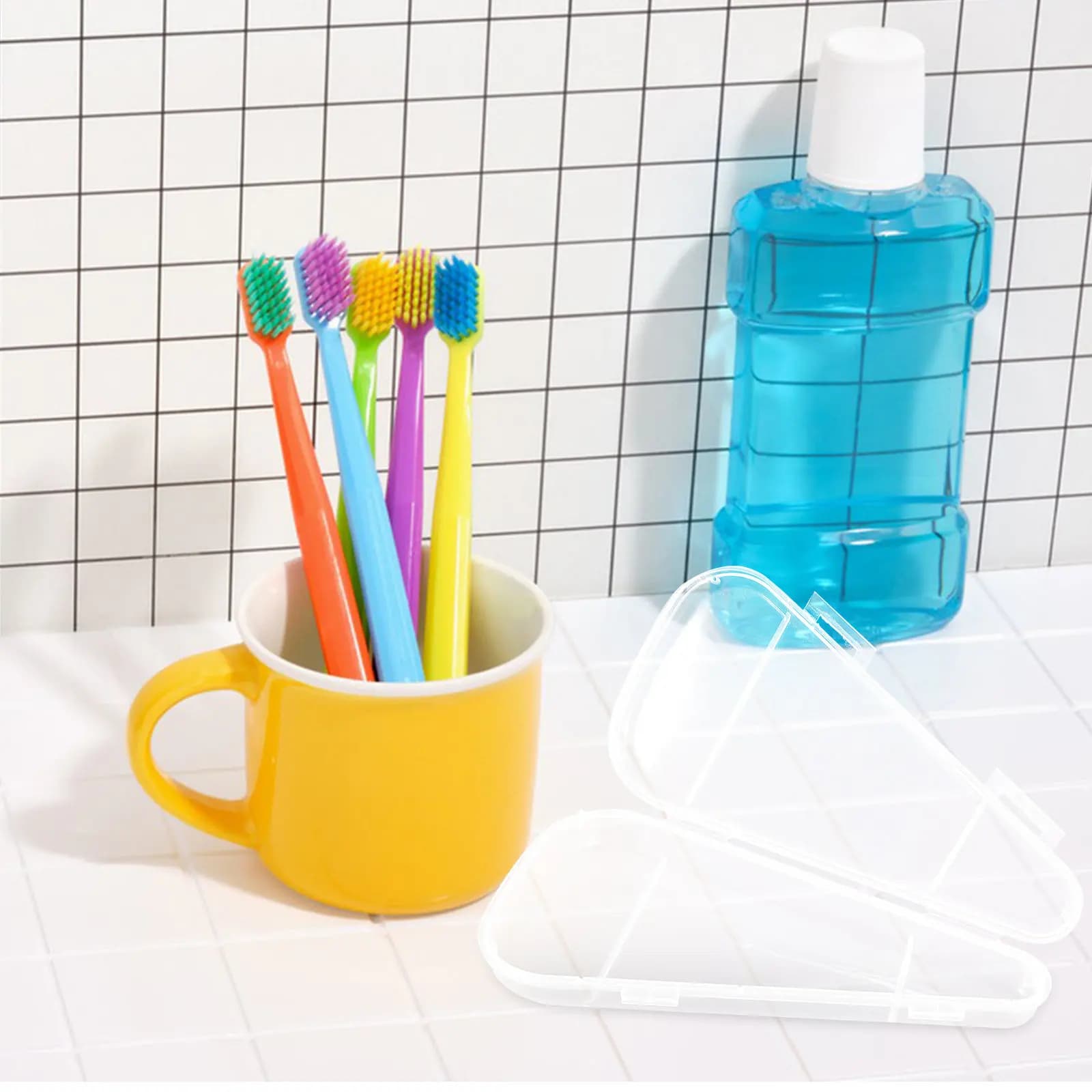 Set of 5 PP Transparent Storage Boxes, Travel Brush Case, Creative Portable Container for Precious Objects