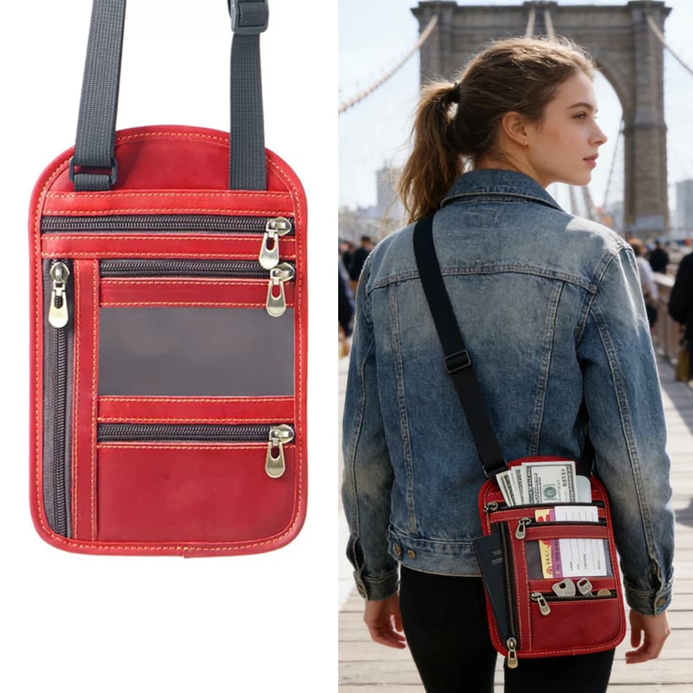 Travel Passport, Multifunctional Wallet with Card Parts, Anti-theft Bag for Documents, Cash and Credit Cards