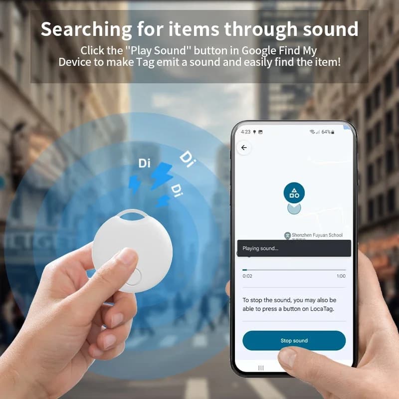 Localizzatore Bluetooth CD Google Air Tag Compatibile con Android Find Hub, Trova Chiavi, Localizzatore per Animali Domestici, Smart Tag per Telefoni Xiaomi Samsung Vivo