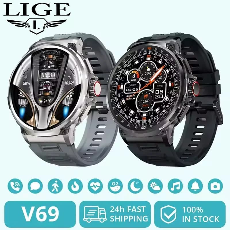 LIGE 710MAH Batteria di Grandi Dimensioni Astuto Della Vigilanza Degli Uomini di Sport All'aria Aperta Fitness Chiamata Bluetooth Braccialetto di Frequenza Cardiaca Tracker 2025 Smartwatch Regalo