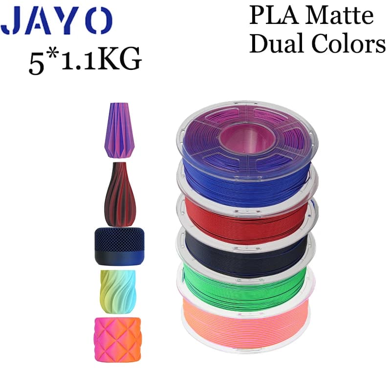 JAYO PLA MATTE DUAL 3D Printer Filament, 1,75 mm, 100% bubble free, 3D FDM printer materials, optional colors, 5 rolls